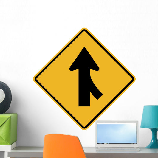 Merging Traffic from Right Wall Decal