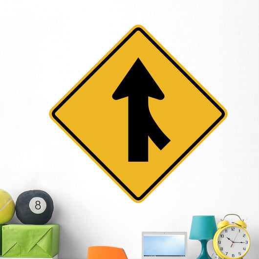 Merging Traffic from Right Wall Decal
