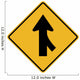 Merging Traffic from Right Wall Decal