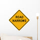 Road Narrows Sign Wall Decal