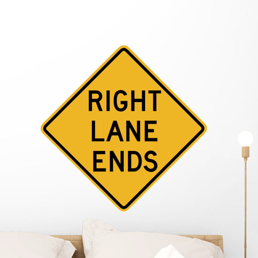 Right Lane Ends Word Wall Decal