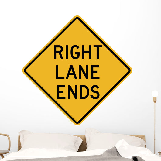 Right Lane Ends Word Wall Decal
