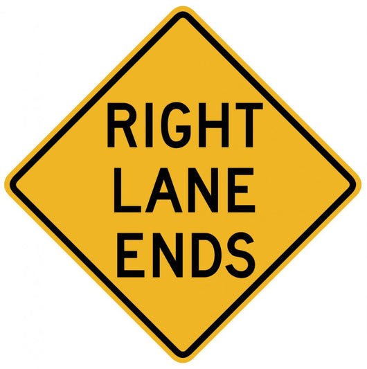 Right Lane Ends Word Wall Decal
