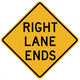 Right Lane Ends Word Wall Decal