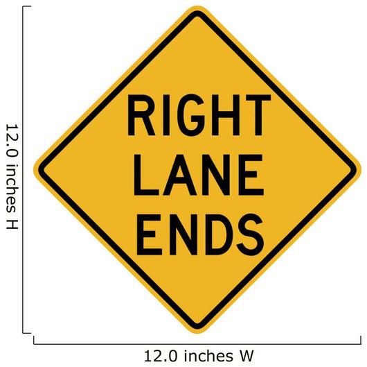 Right Lane Ends Word Wall Decal