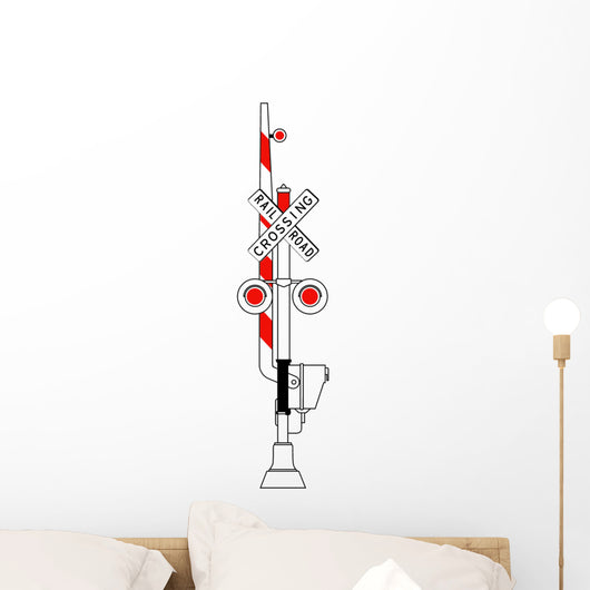 Rail Road Crossing Illustrated Wall Decal