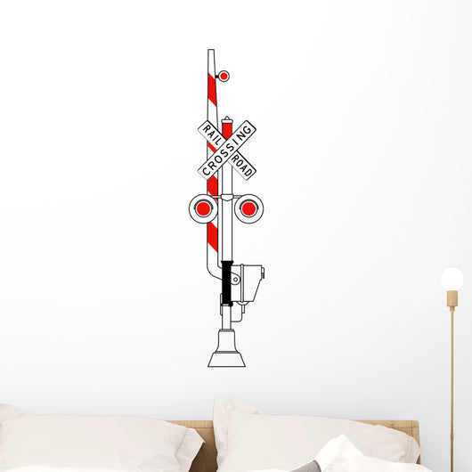 Rail Road Crossing Illustrated Wall Decal