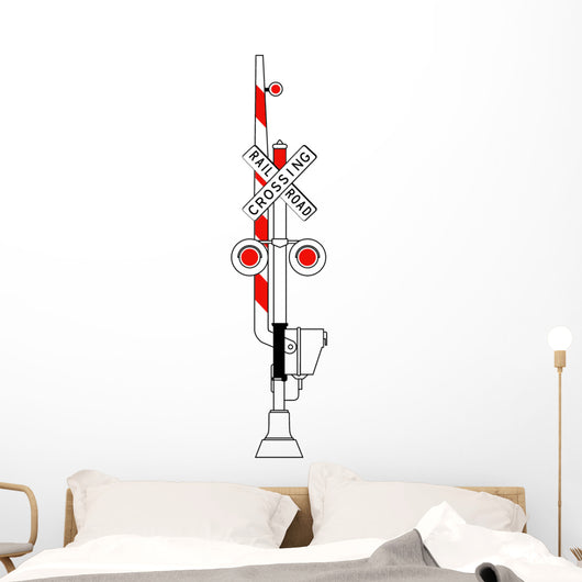 Rail Road Crossing Illustrated Wall Decal
