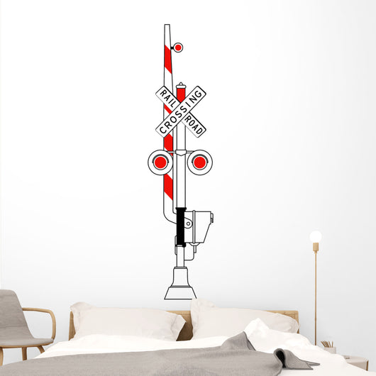 Rail Road Crossing Illustrated Wall Decal