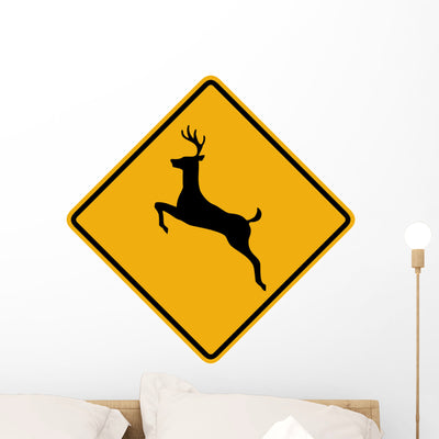Deer Symbol Sign Wall Decal shown on a wall