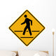 Pedestrian Crossing Symbol Sign Wall Decal