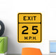Advisory Speed Exit Sign Wall Decal