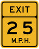 Advisory Speed Exit Sign Wall Decal