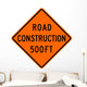 Road Construction 500ft Word Wall Decal