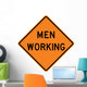 Men Working Word Sign Wall Decal