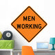 Men Working Word Sign Wall Decal