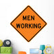 Men Working Word Sign Wall Decal
