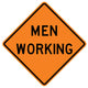 Men Working Word Sign Wall Decal