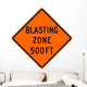 Blasting Zone 500 Ft Wall Decal