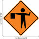 Flagger Symbol Sign Wall Decal