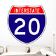 Interstate Route Sign Two Wall Decal