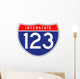 Interstate Route Sign Three Wall Decal