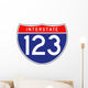 Interstate Route Sign Three Wall Decal