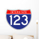 Interstate Route Sign Three Wall Decal