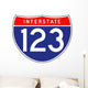 Interstate Route Sign Three Wall Decal
