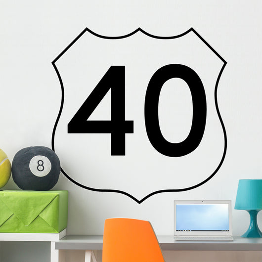 Us Numbered Route Sign-2 Wall Decal