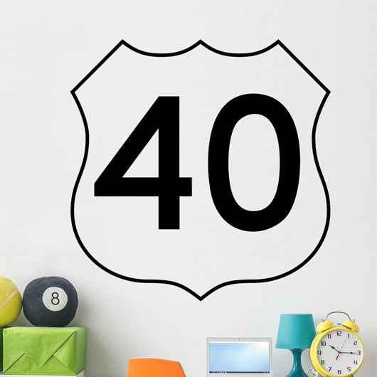 Us Numbered Route Sign-2 Wall Decal