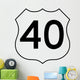 Us Numbered Route Sign-2 Wall Decal