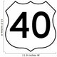 Us Numbered Route Sign-2 Wall Decal