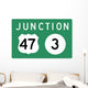 Combination Junction Sign Wall Decal
