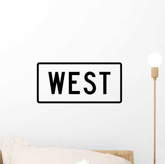West Directional Auxiliary Sign Wall Decal