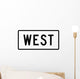 West Directional Auxiliary Sign Wall Decal
