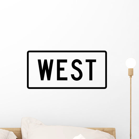 West Directional Auxiliary Sign Wall Decal