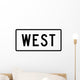 West Directional Auxiliary Sign Wall Decal
