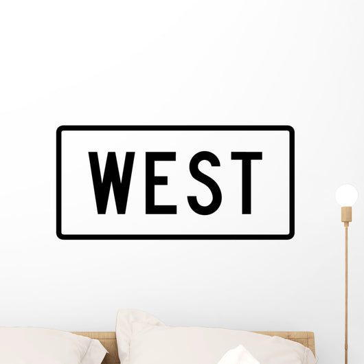 West Directional Auxiliary Sign Wall Decal