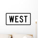 West Directional Auxiliary Sign Wall Decal