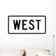 West Directional Auxiliary Sign Wall Decal