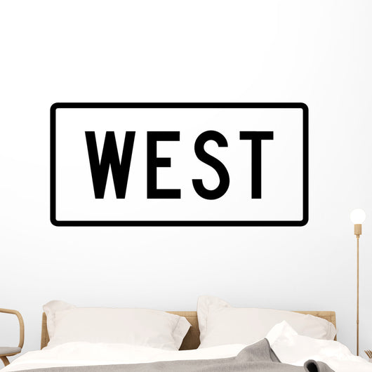 West Directional Auxiliary Sign Wall Decal