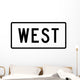 West Directional Auxiliary Sign Wall Decal