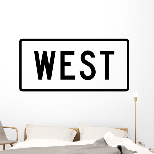 West Directional Auxiliary Sign Wall Decal