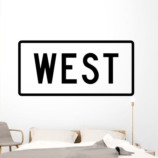West Directional Auxiliary Sign Wall Decal