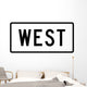 West Directional Auxiliary Sign Wall Decal