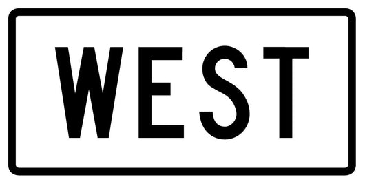 West Directional Auxiliary Sign Wall Decal
