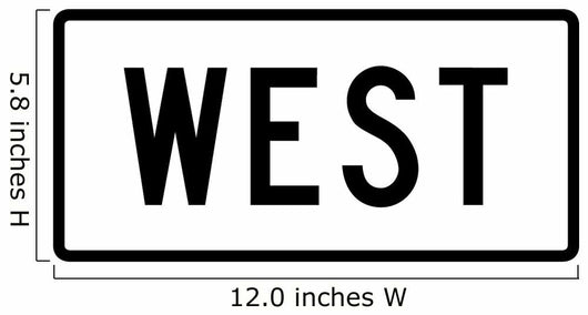 West Directional Auxiliary Sign Wall Decal