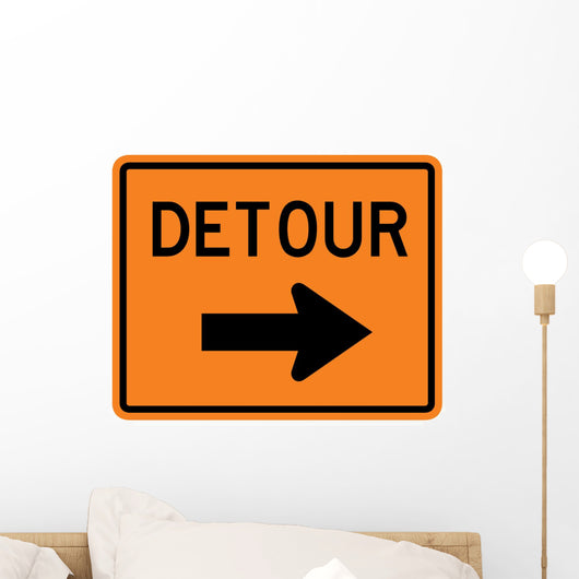 Detour to Right Arrow Wall Decal