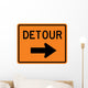 Detour to Right Arrow Wall Decal